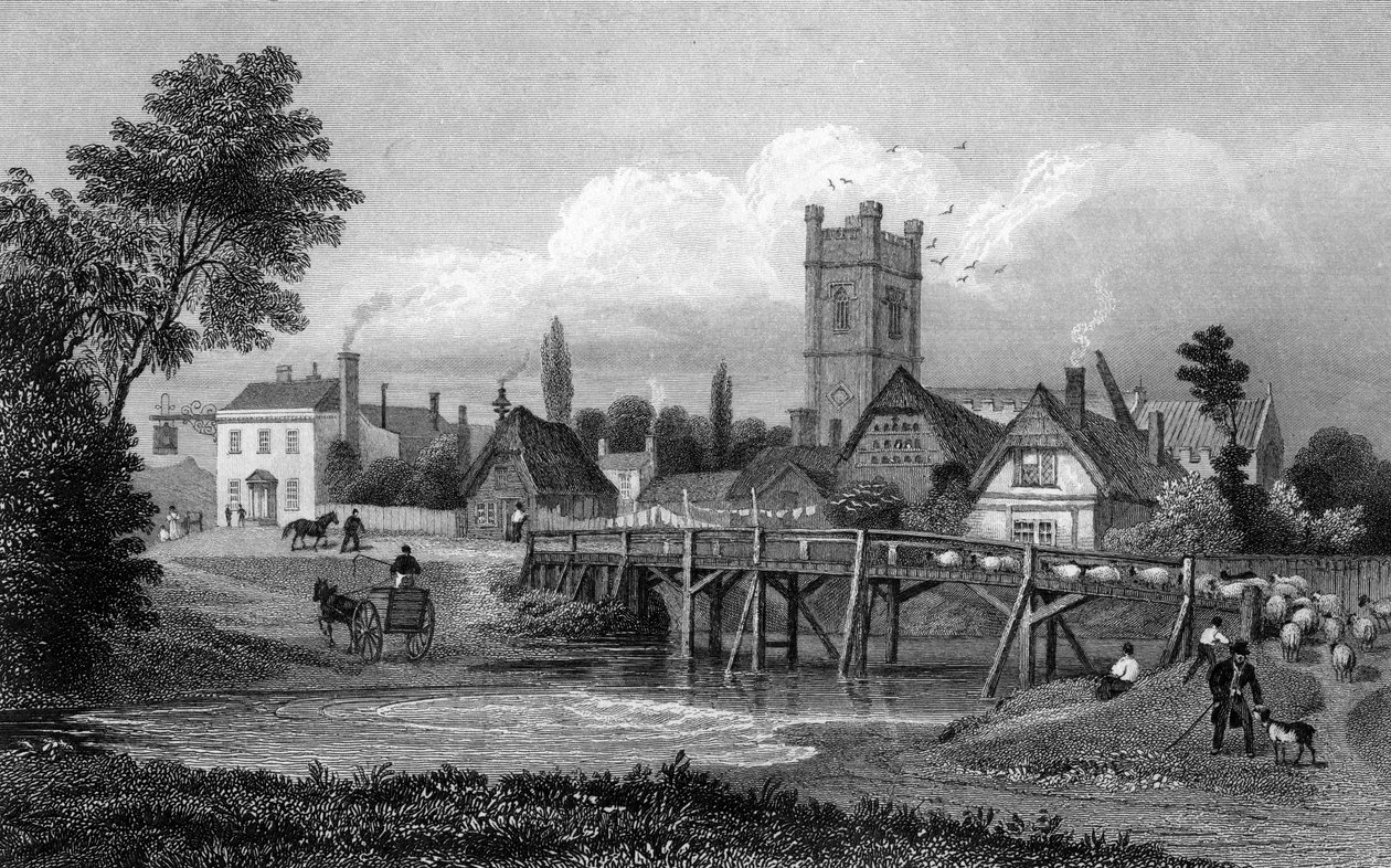 Easton, nær Great Dunmow, Essex, indgraveret af Henry Adlard, 1832 af Thomas Mann Baynes