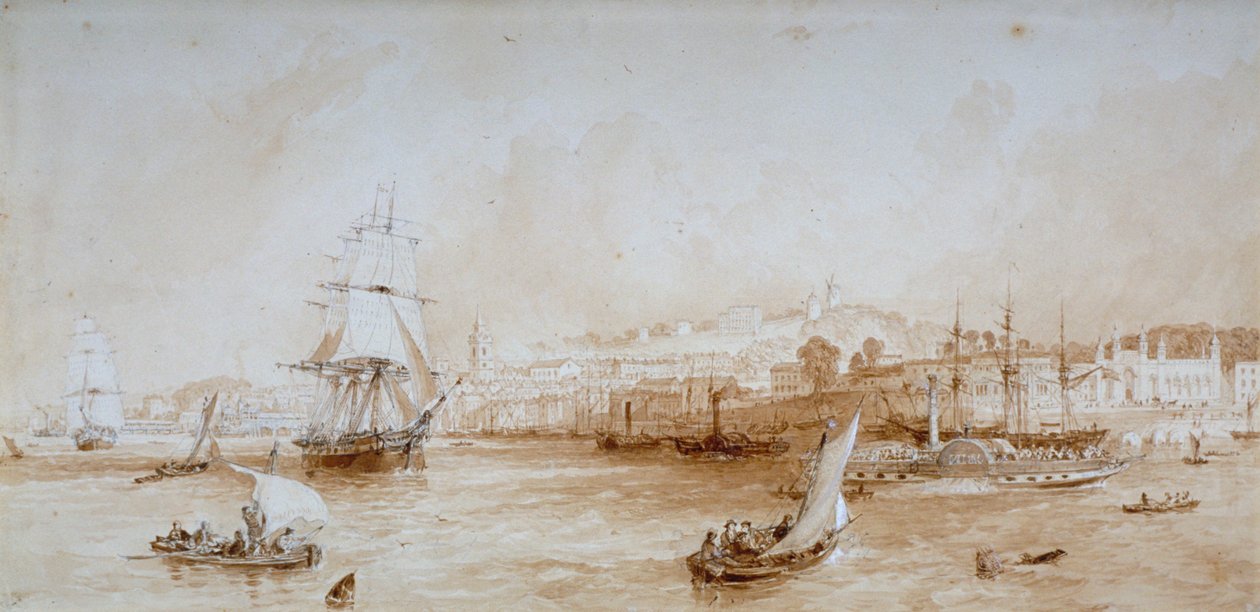Gravesend, Kent, c1830 af Thomas Mann Baynes
