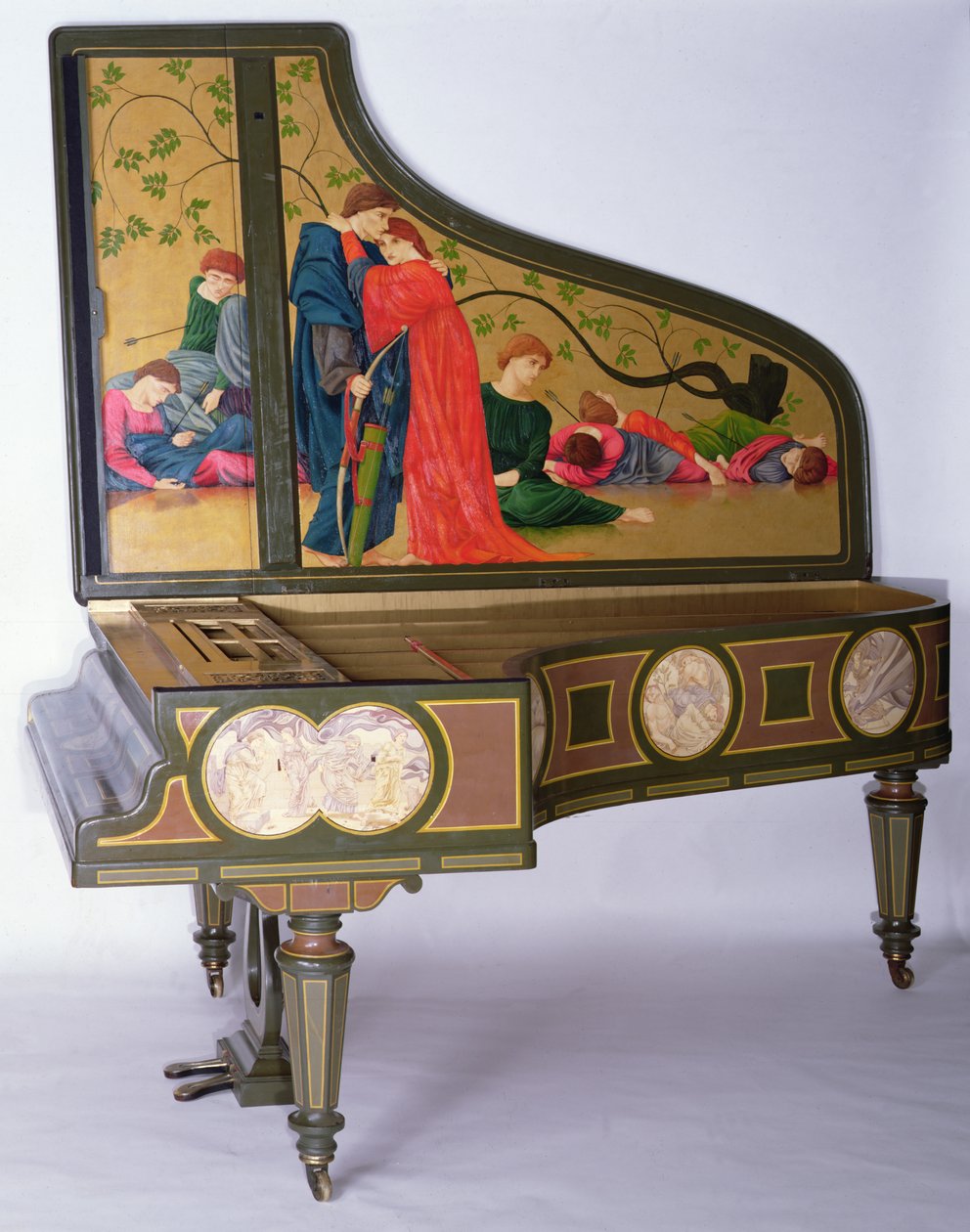 Koncertflygel af Sebastien Erard, ca. 1850 (malet træ, ibenholt og elfenben tangenter) af Thomas Matthews Rooke