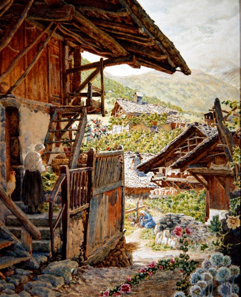 Sallanches, Hautes Savoie med Aiguille de Bionnassay i det fjerne af Thomas Matthews Rooke