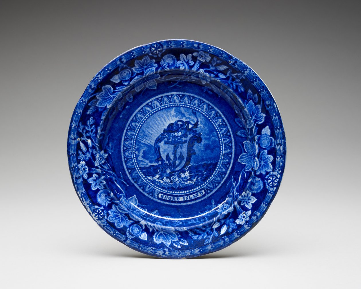 plade, c. 1826-1835 (blyglaseret lertøj med transfertryk) af Thomas Mayer