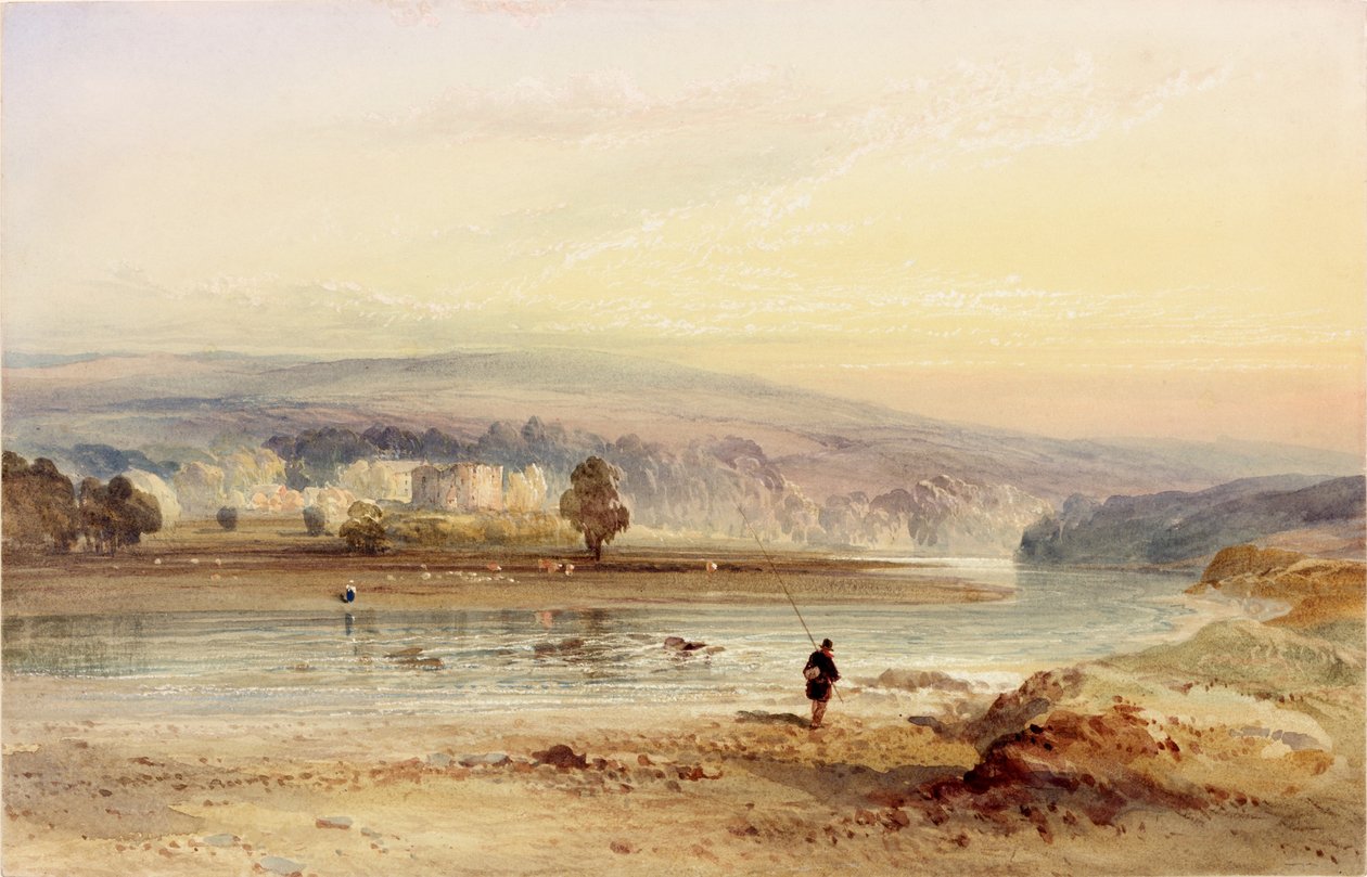 Bellister Castle, Northumberland (kropsfarve) af Thomas Miles II Richardson