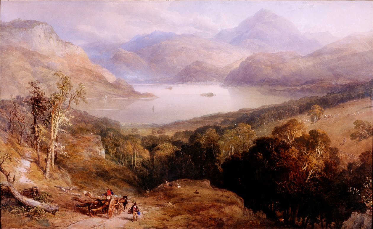 Ullswater, omkring 1842 (Akvarel og gouache) af Thomas Miles II Richardson