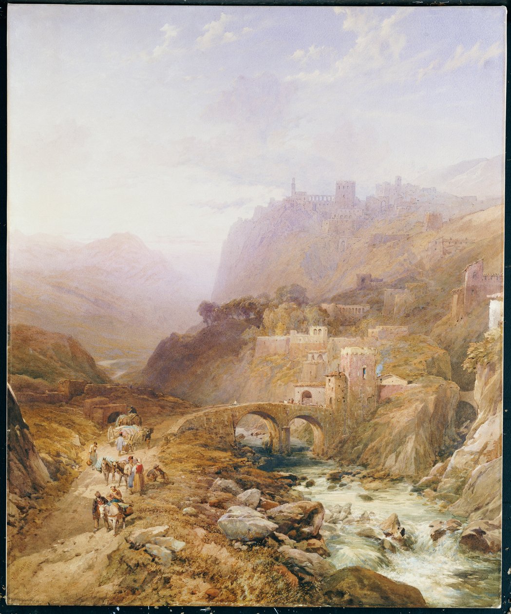Figurer på vejen under Fort Leon, Sicilien, 1879 af Thomas Miles Richardson