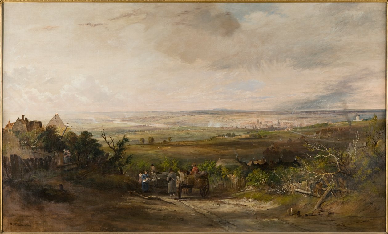Newcastle fra Gateshead Fell, ca. 1816 af Thomas Miles Richardson