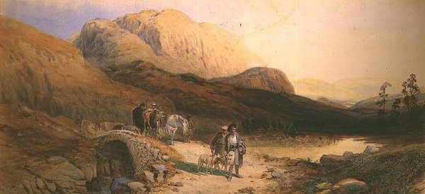 Vender tilbage fra bakken (akvarel) af Thomas Miles Richardson