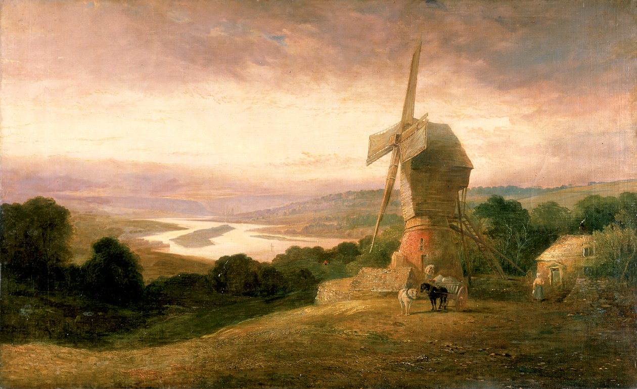 Tyne fra Windmill Hills, Gateshead, ca. 1818 af Thomas Miles Richardson
