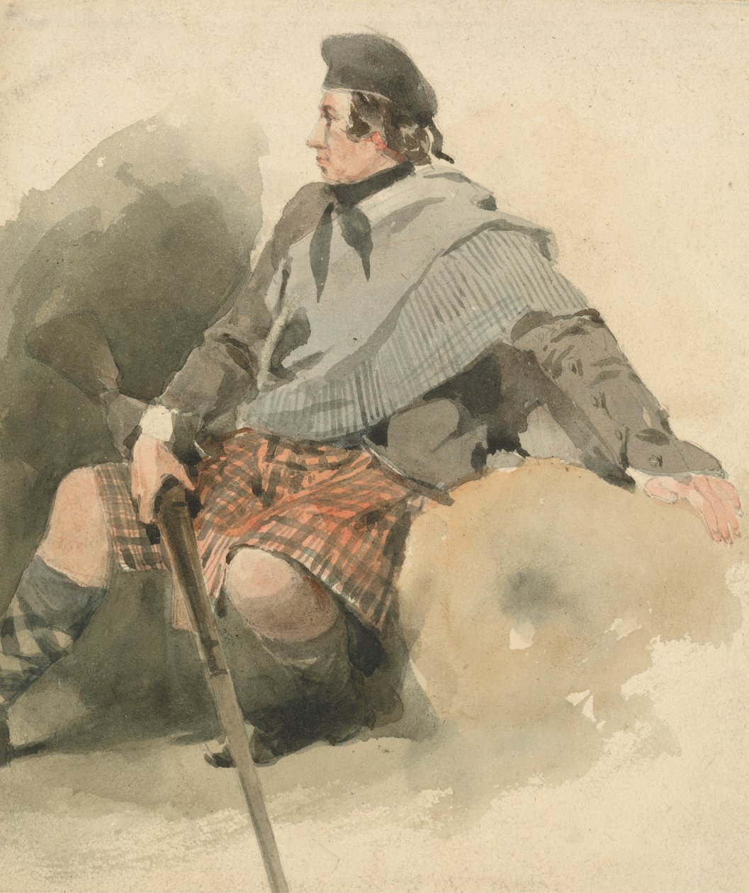 En højlander siddende af Thomas Miles Richardson Sr.