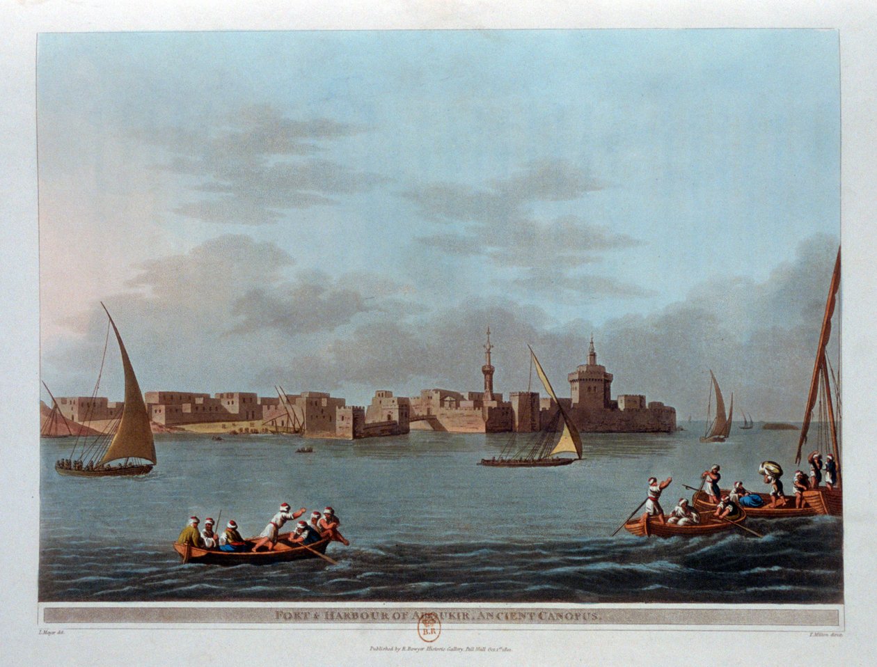 Fort og havn i Aboukir, det gamle Canopus, Egypten, 1801 af Thomas Milton