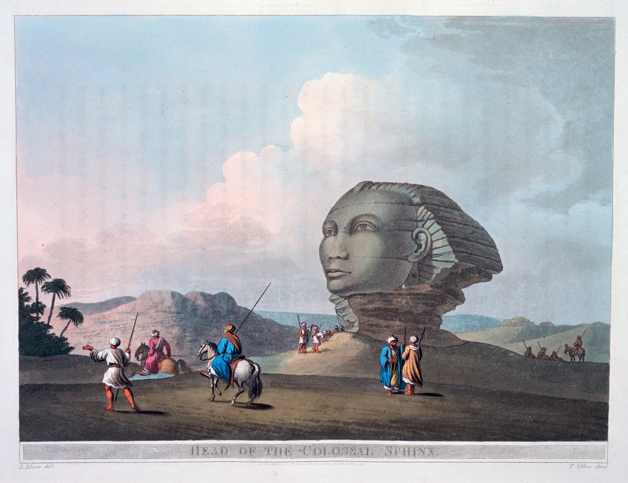 Leder af den kolossale sfinx, Giza, Egypten, 1801 af Thomas Milton