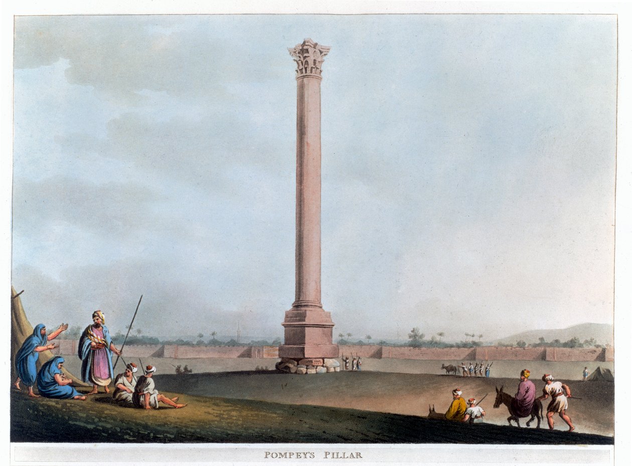 Pompeys søjle, Alexandria, Egypten, 1802 af Thomas Milton