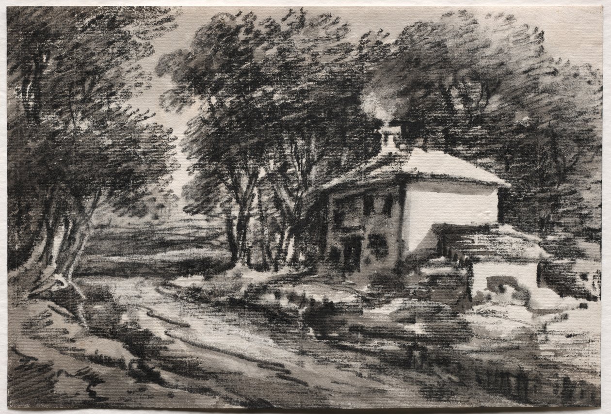 Landskab med sommerhus (recto) af Thomas Monro