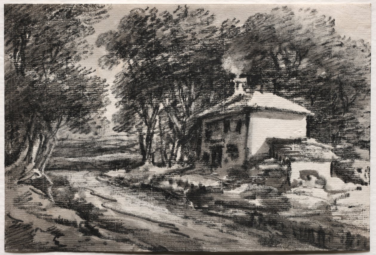 Landskab med Cottage recto, ca. 1820