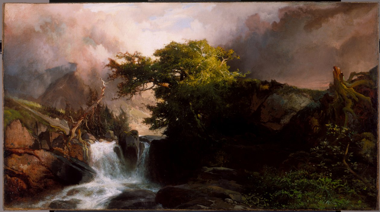En bjergstrøm, 1869 af Thomas Moran