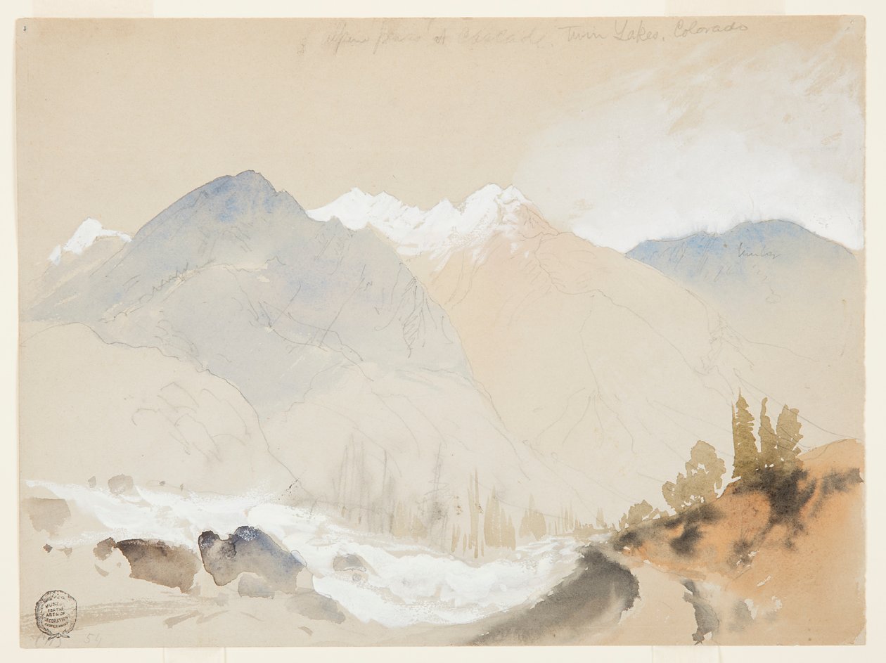 Alpine Pass ved Cascade, Twin Lakes, Colorado af Thomas Moran