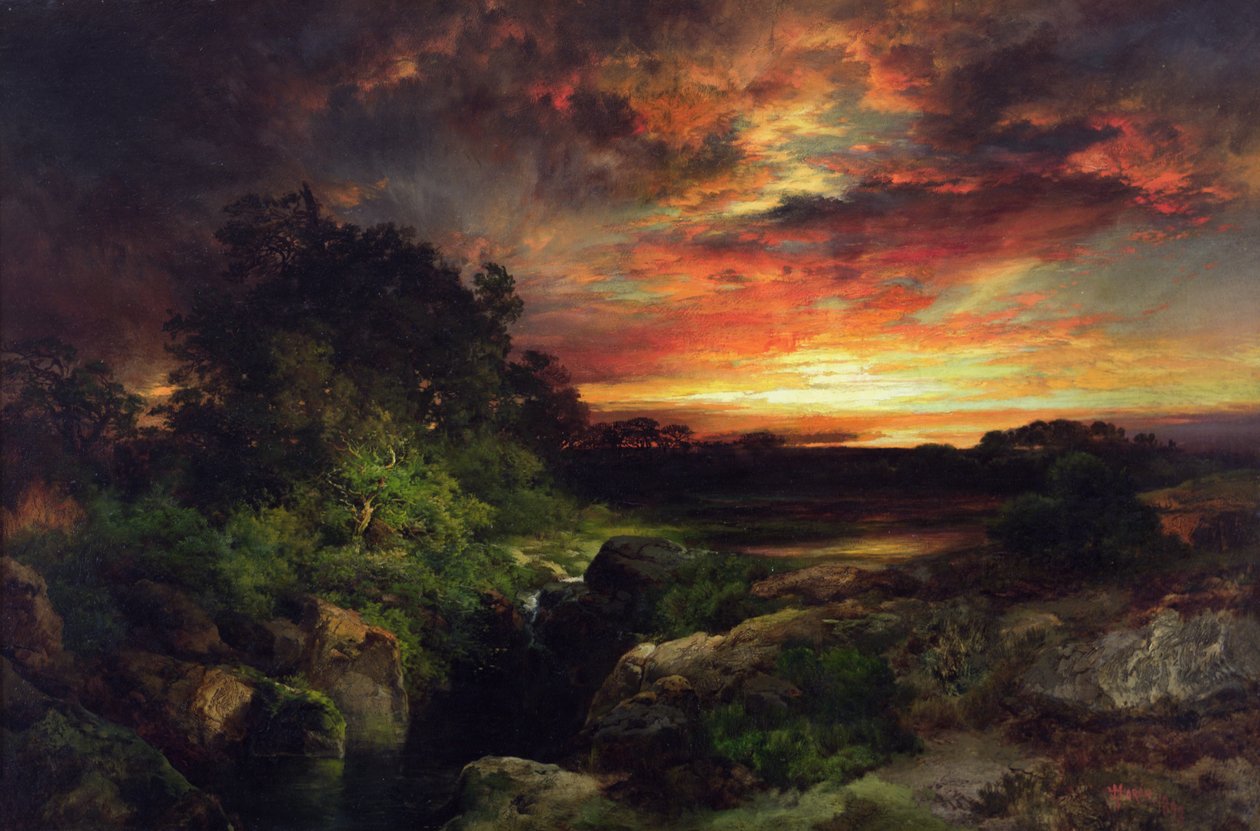 En solnedgang i Arizona nær Grand Canyon af Thomas Moran