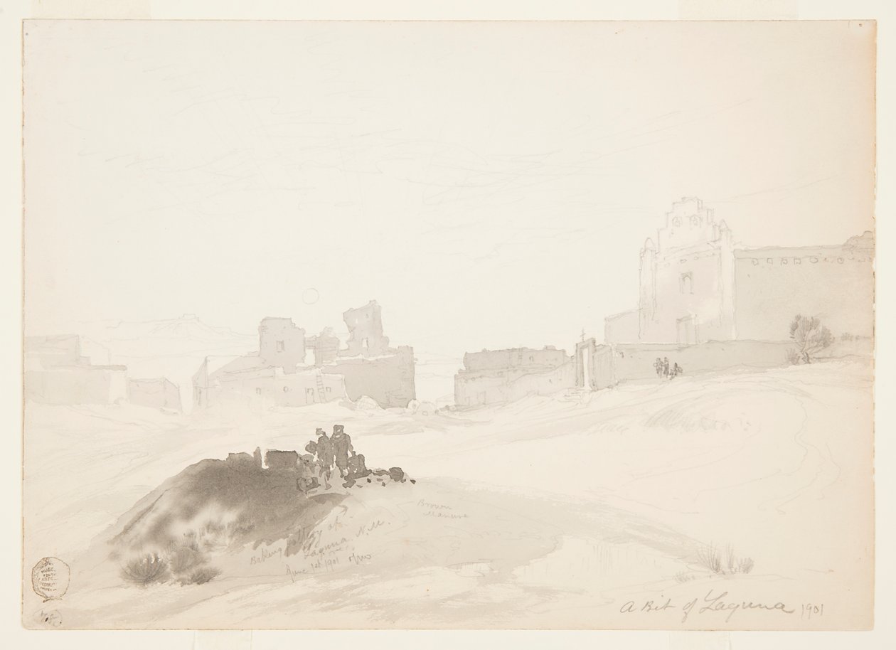 Bagning af keramik i Laguna, New Mexico af Thomas Moran