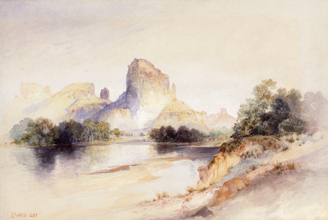 Castle Butte, Green River, Wyoming, 1894 af Thomas Moran