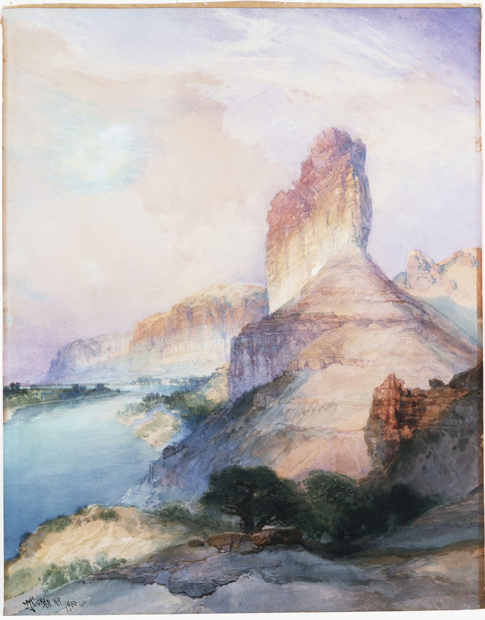 Castle Butte, Green River, Wyoming, 1900 af Thomas Moran