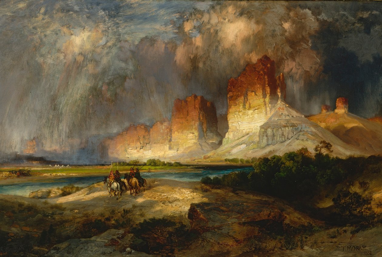 Klipperne ved Upper Colorado River, Wyoming-territoriet af Thomas Moran