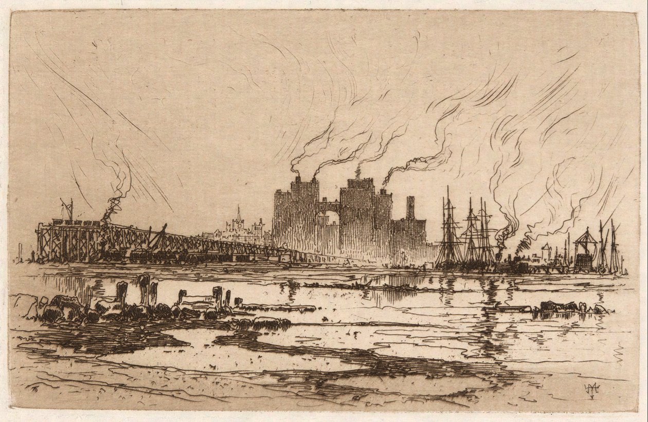 Communipaw, N.J. af Thomas Moran