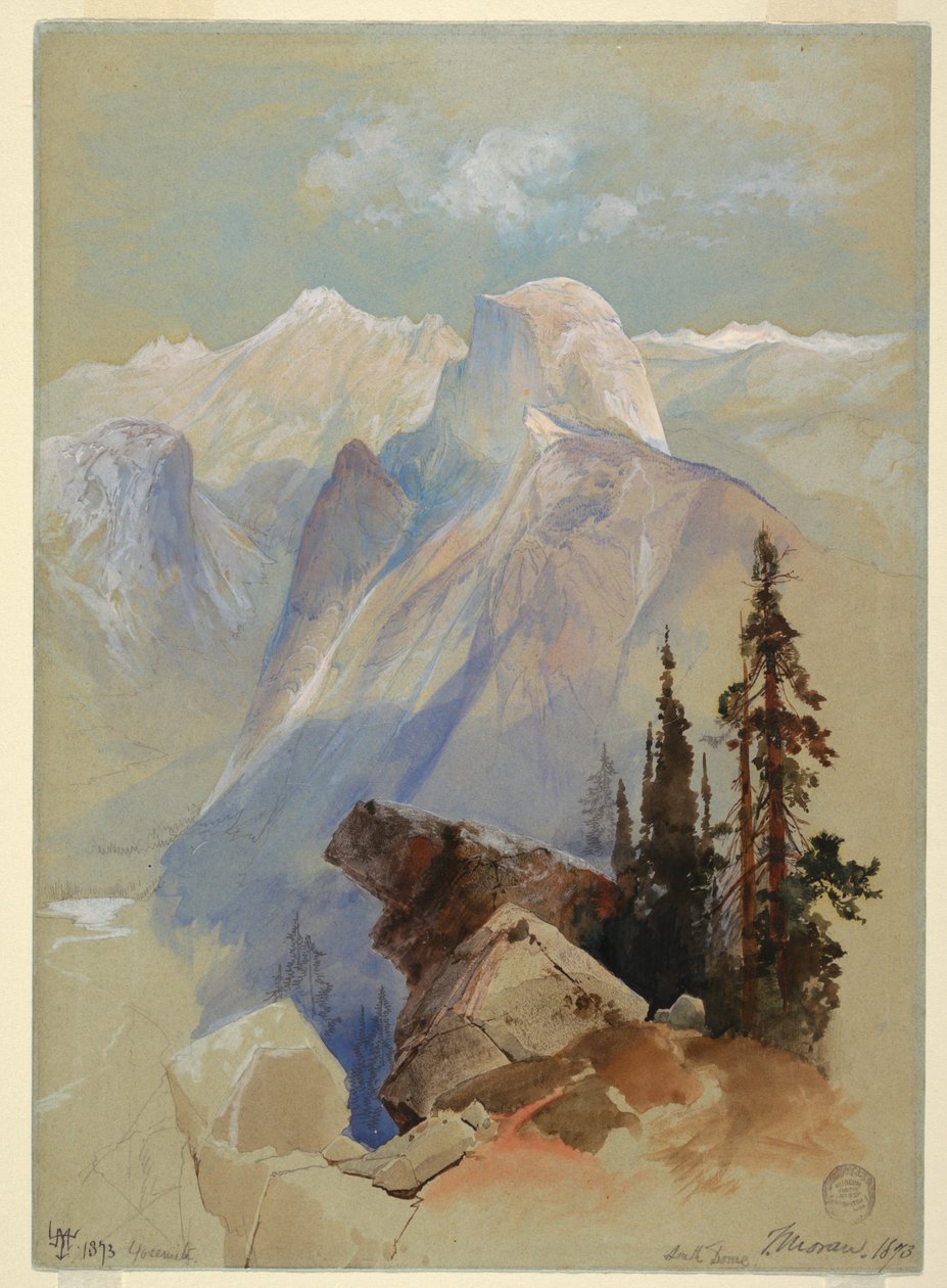 Tegning, Half Dome, Yosemite, 1873 af Thomas Moran