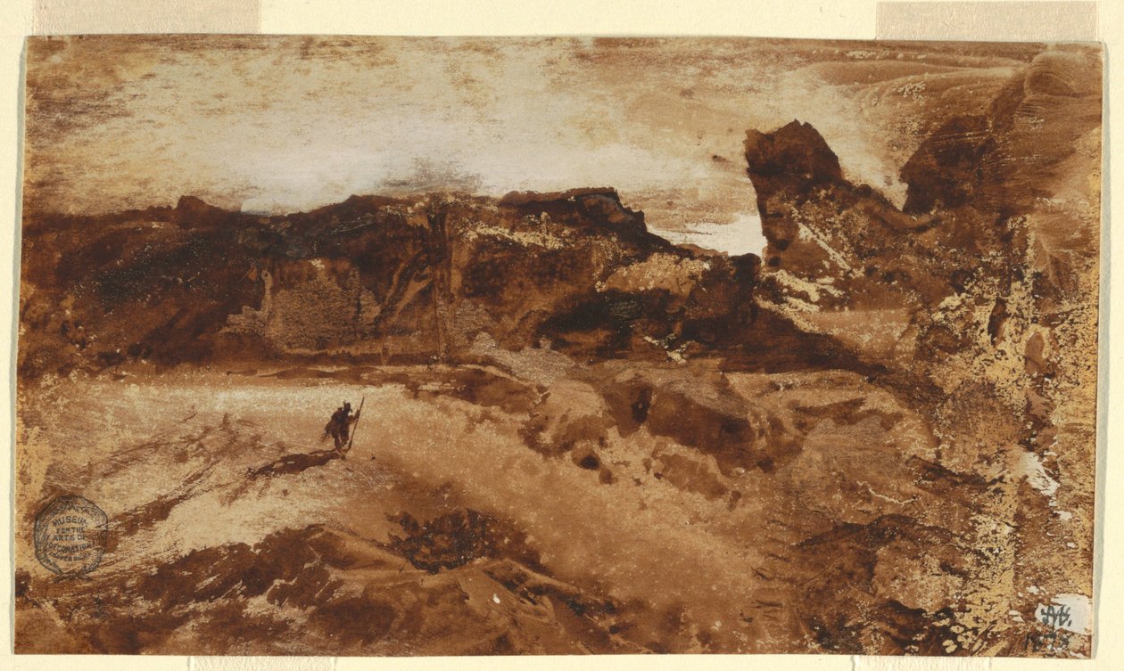 Tegning, I ørkenen, Arizona, 1878 af Thomas Moran