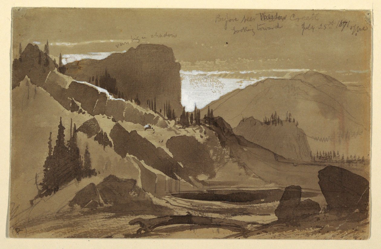 Tegning, nær Meadow Creek, Utah, 25. juli 1871 af Thomas Moran