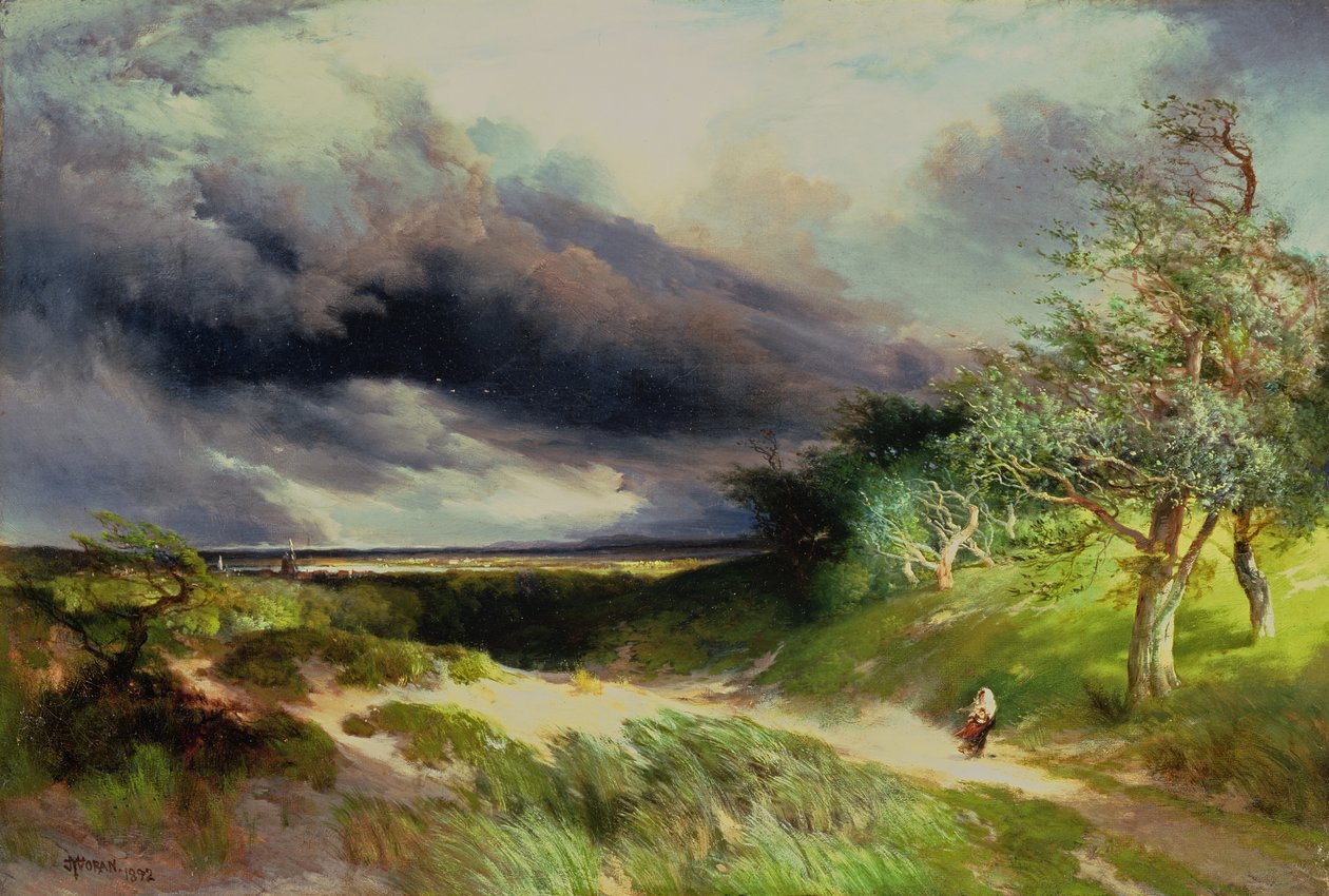 East Hampton, Long Island, Sand Dunes, 1892 af Thomas Moran