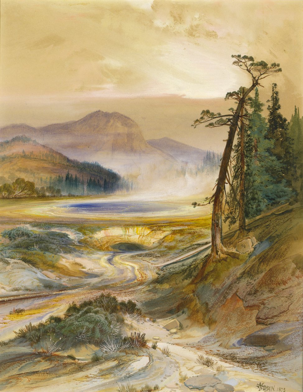 Excelsior Geyser, Yellowstone Park, 1873. af Thomas Moran