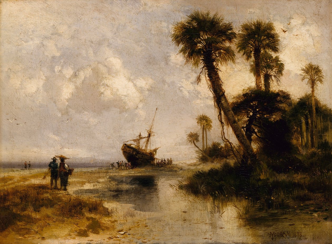 Fort George Island, Florida af Thomas Moran
