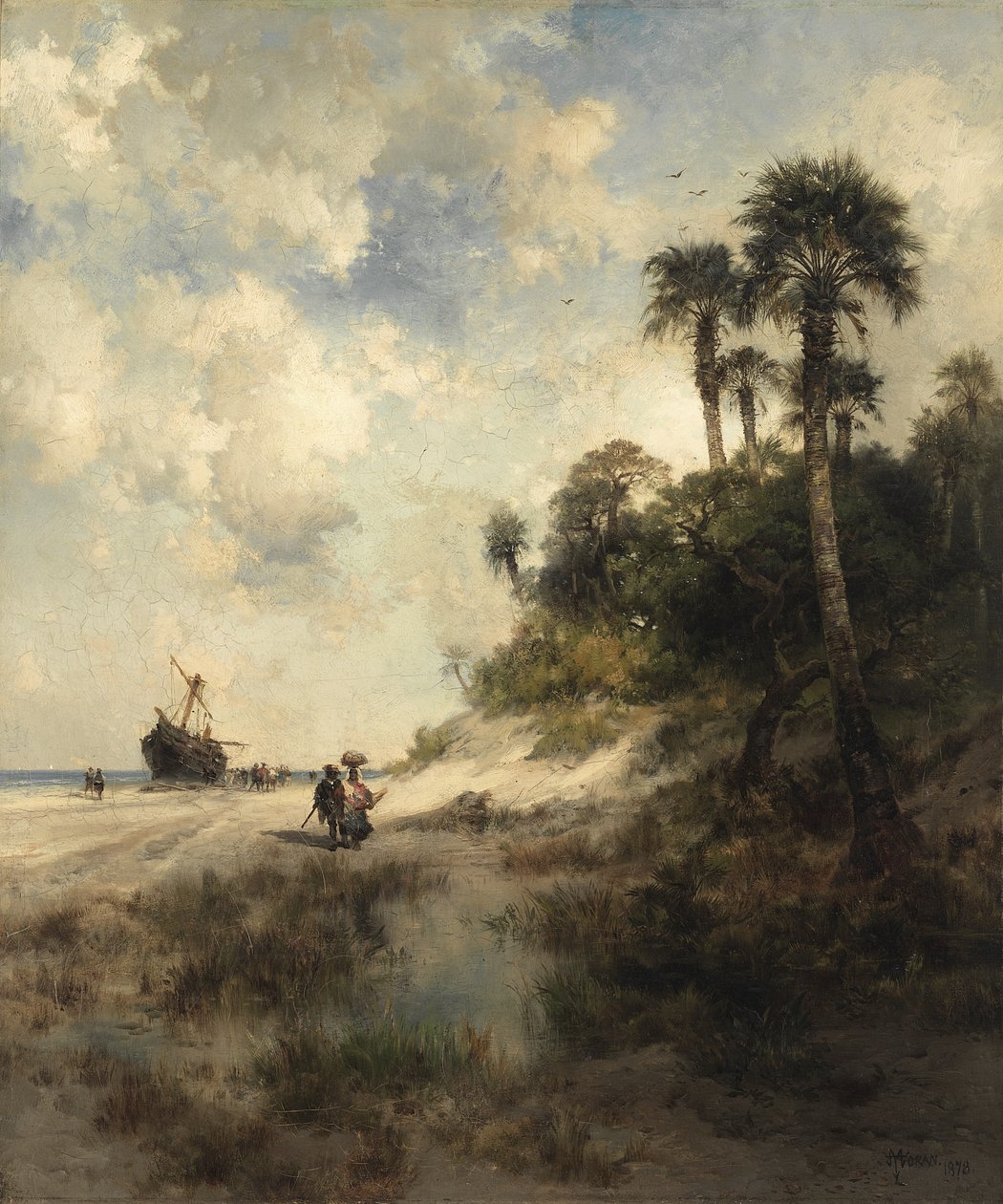 Fort George Island, Florida af Thomas Moran