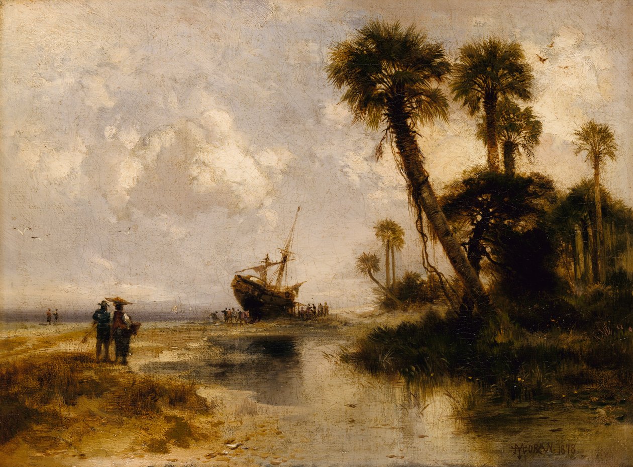 Fort George Island, Florida, 1878. af Thomas Moran
