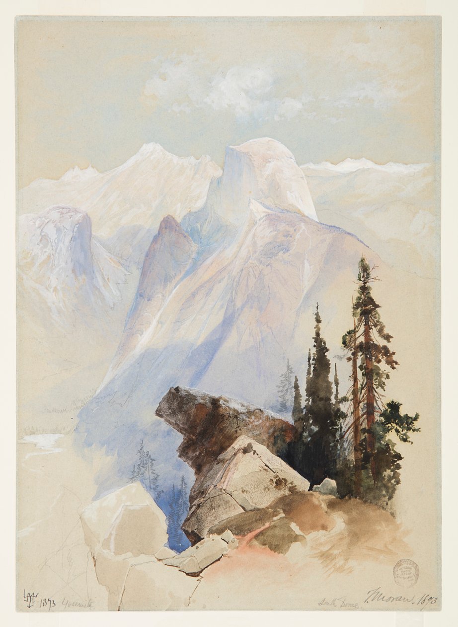 Half Dome, Yosemite af Thomas Moran