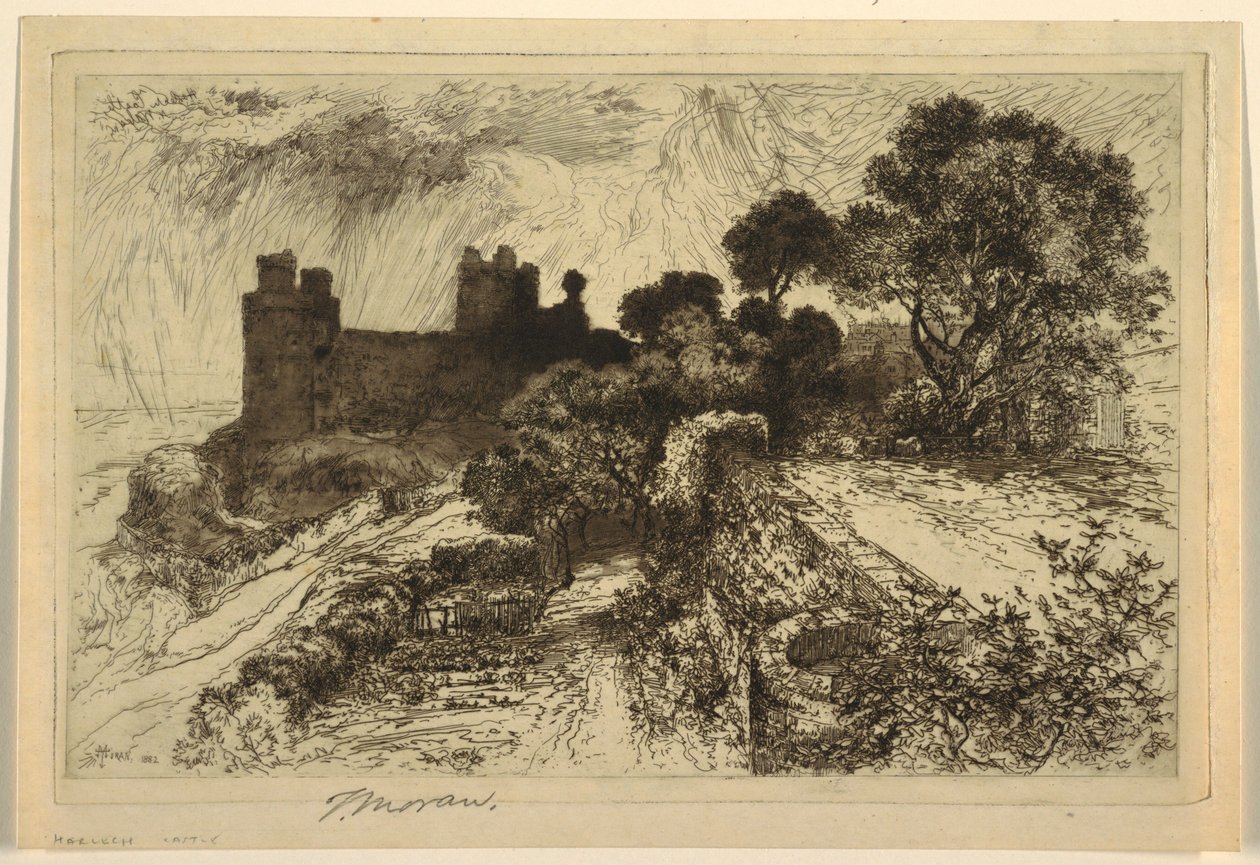 Harlech Castle, North Wales af Thomas Moran