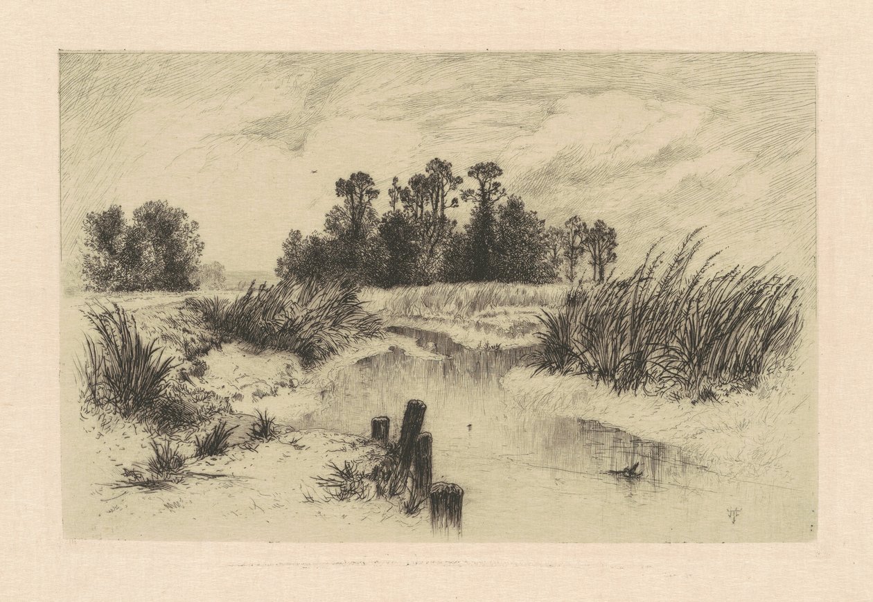 I Newark Meadows af Thomas Moran