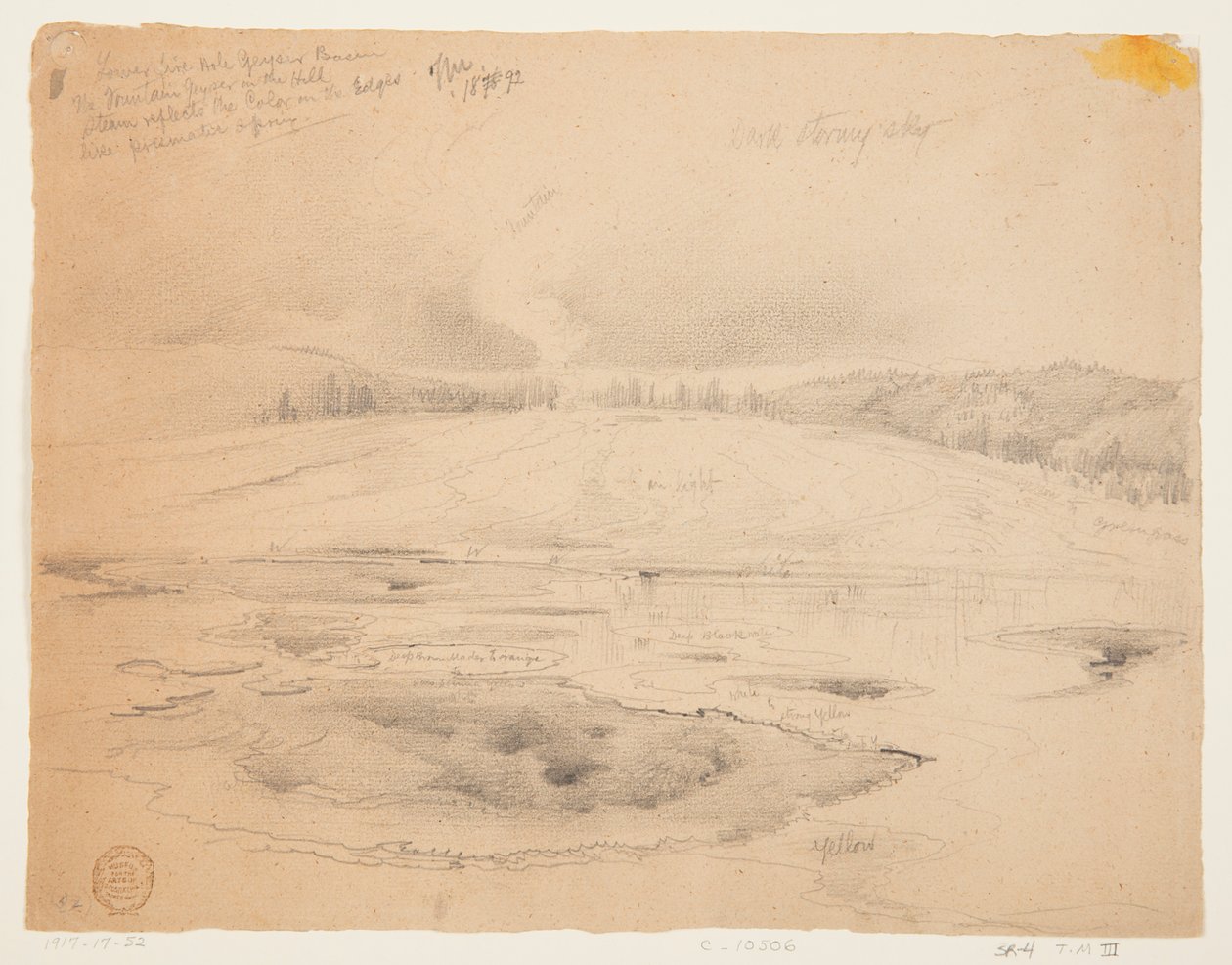Nedre brandhul, gejserbassin, Yellowstone af Thomas Moran