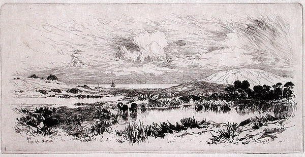 Montauk Ponds, Long Island af Thomas Moran