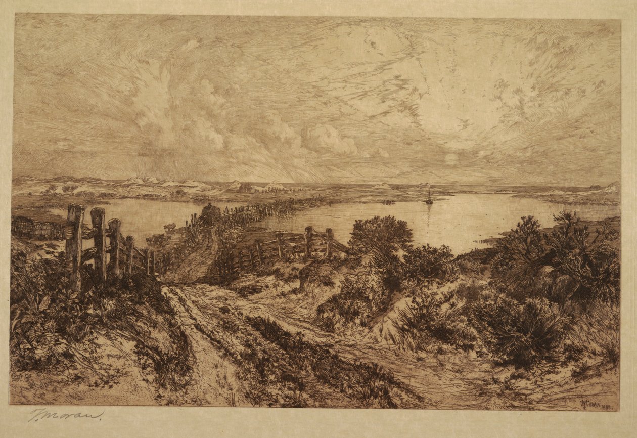 Morgen, Hook Pond, East Hampton af Thomas Moran