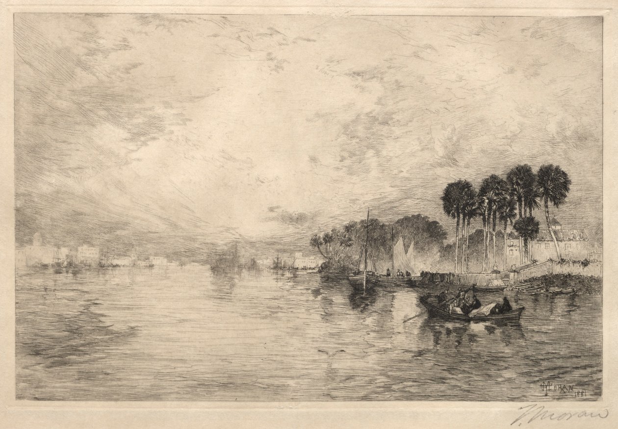 Morgen på St. Johns River, Florida, 1881. af Thomas Moran