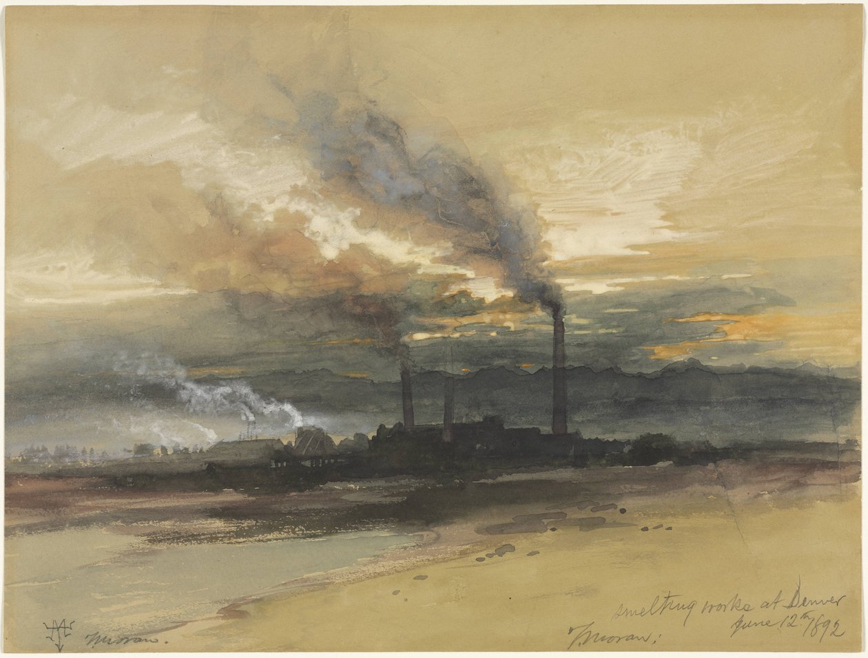 Smelteværk i Denver af Thomas Moran