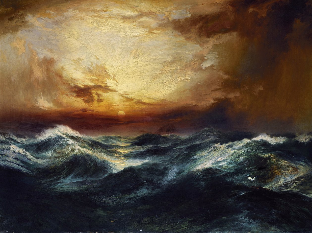 Solnedgang efter en storm, 1901 af Thomas Moran