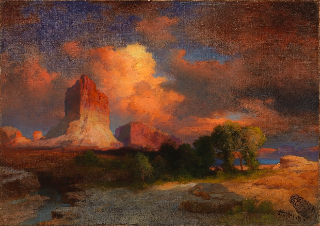 Sky ved solnedgang, Green River, Wyoming af Thomas Moran