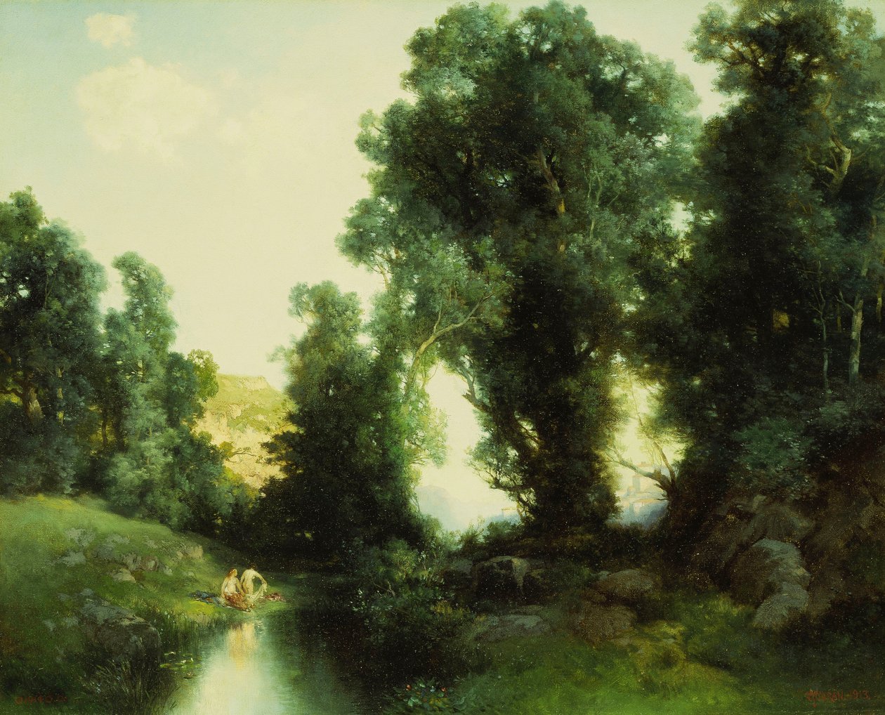 The Bathing Hole, Cuernavaca, Mexico, 1913 af Thomas Moran