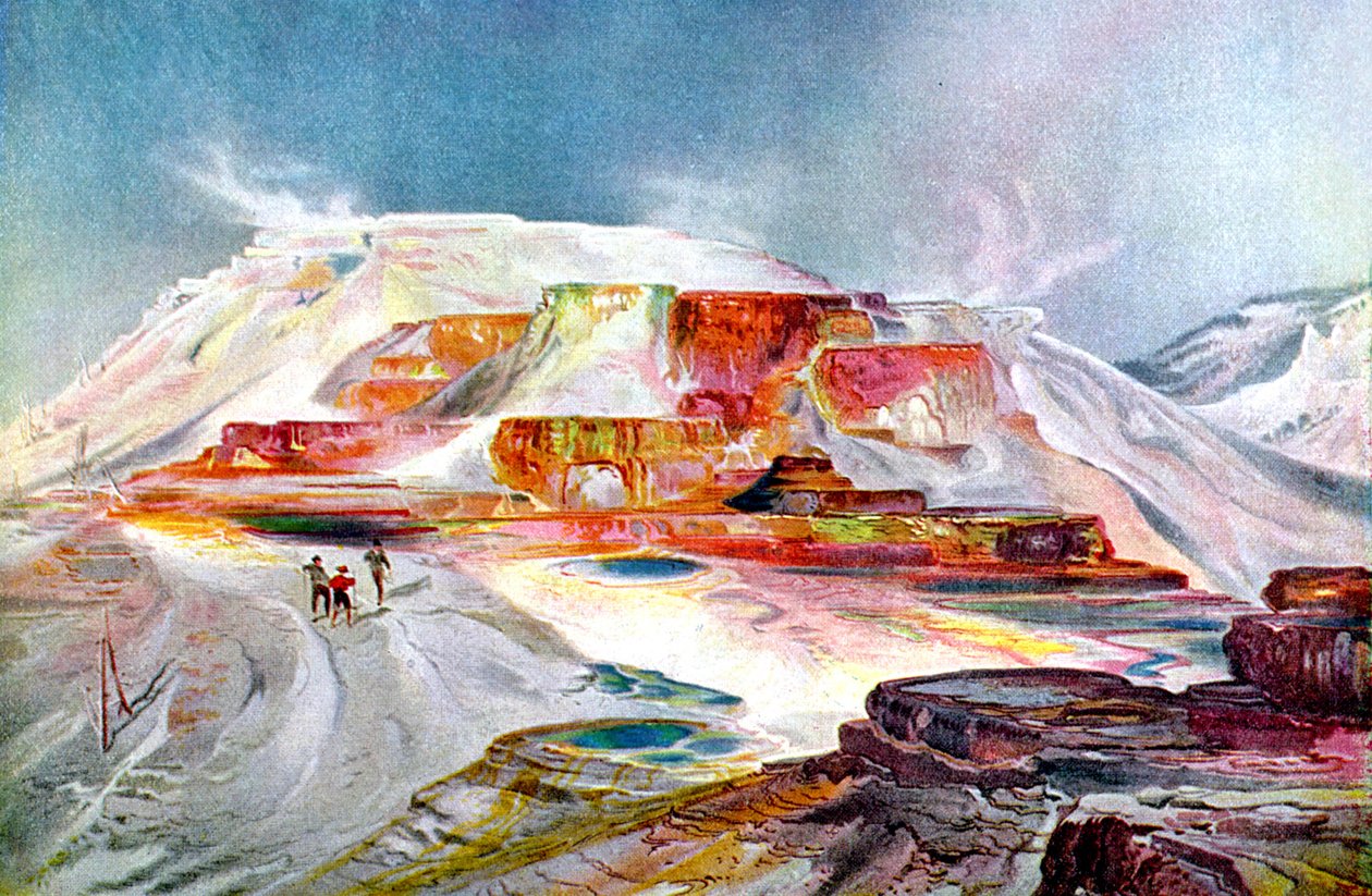 The Mammoth Hot Springs, ca. 1880 (gravering) af Thomas Moran