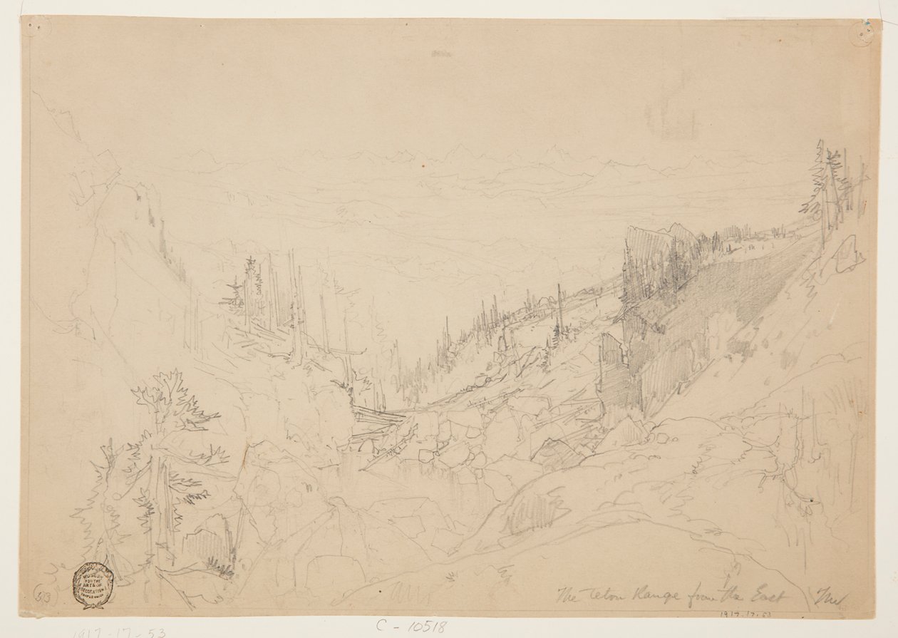 Teton Range fra øst af Thomas Moran