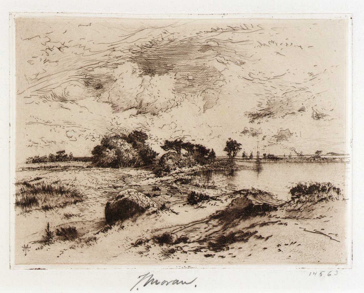 Three Mile Harbor Easthampton, L.I. af Thomas Moran
