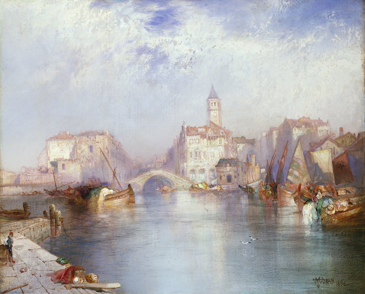 Venetiansk kanal, 1896 af Thomas Moran