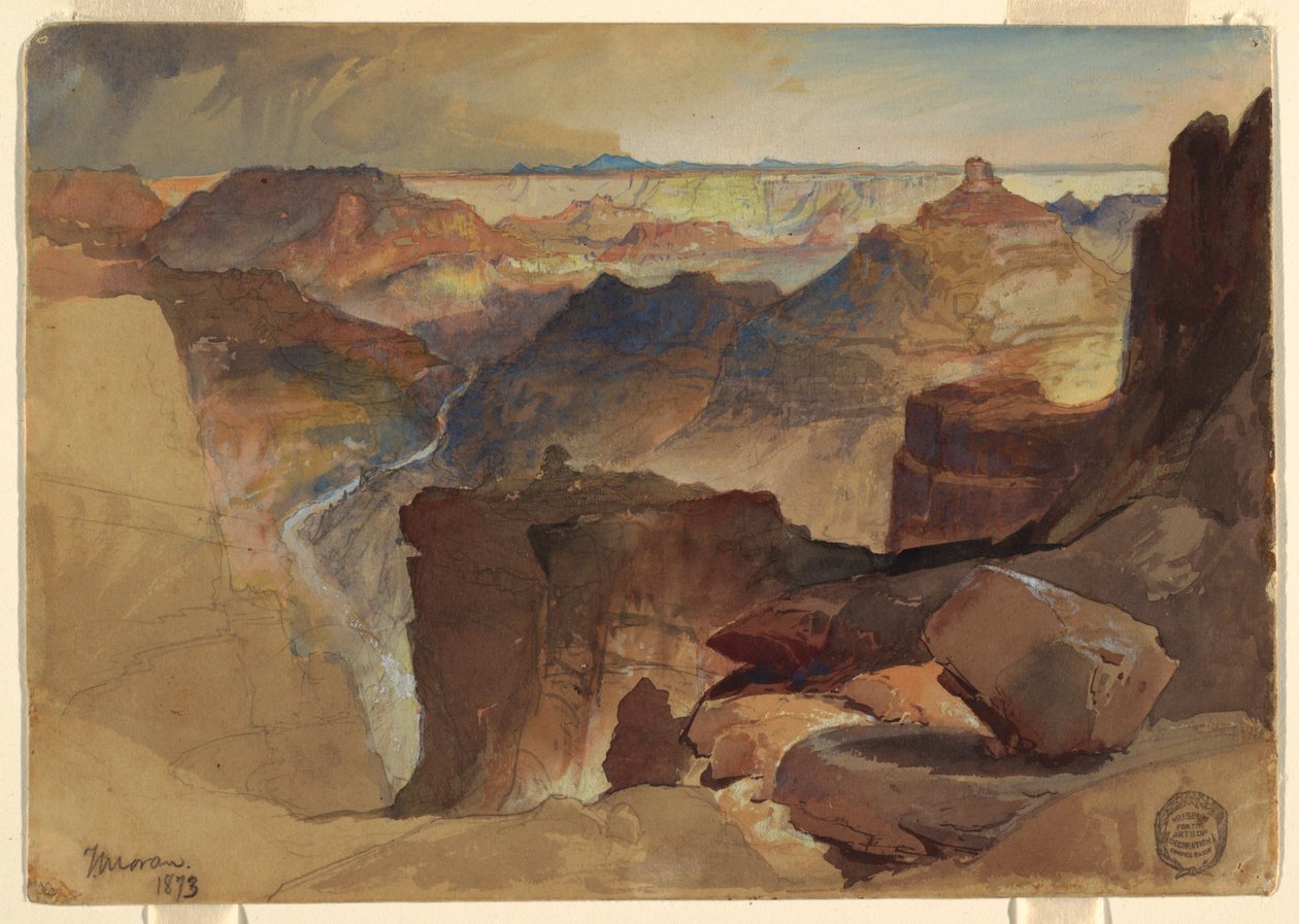 Udsigt fra Powells Plateau, Grand Canyon, Colorado af Thomas Moran