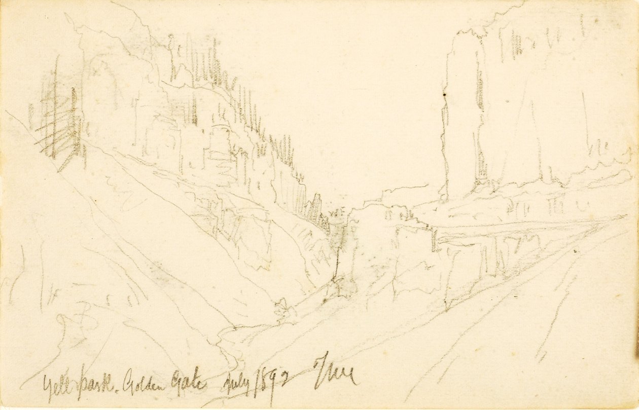 Yellowstone Park, Golden Gate af Thomas Moran